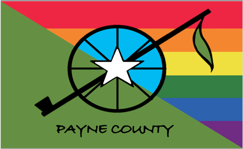 Pride variant of Payne County's flag